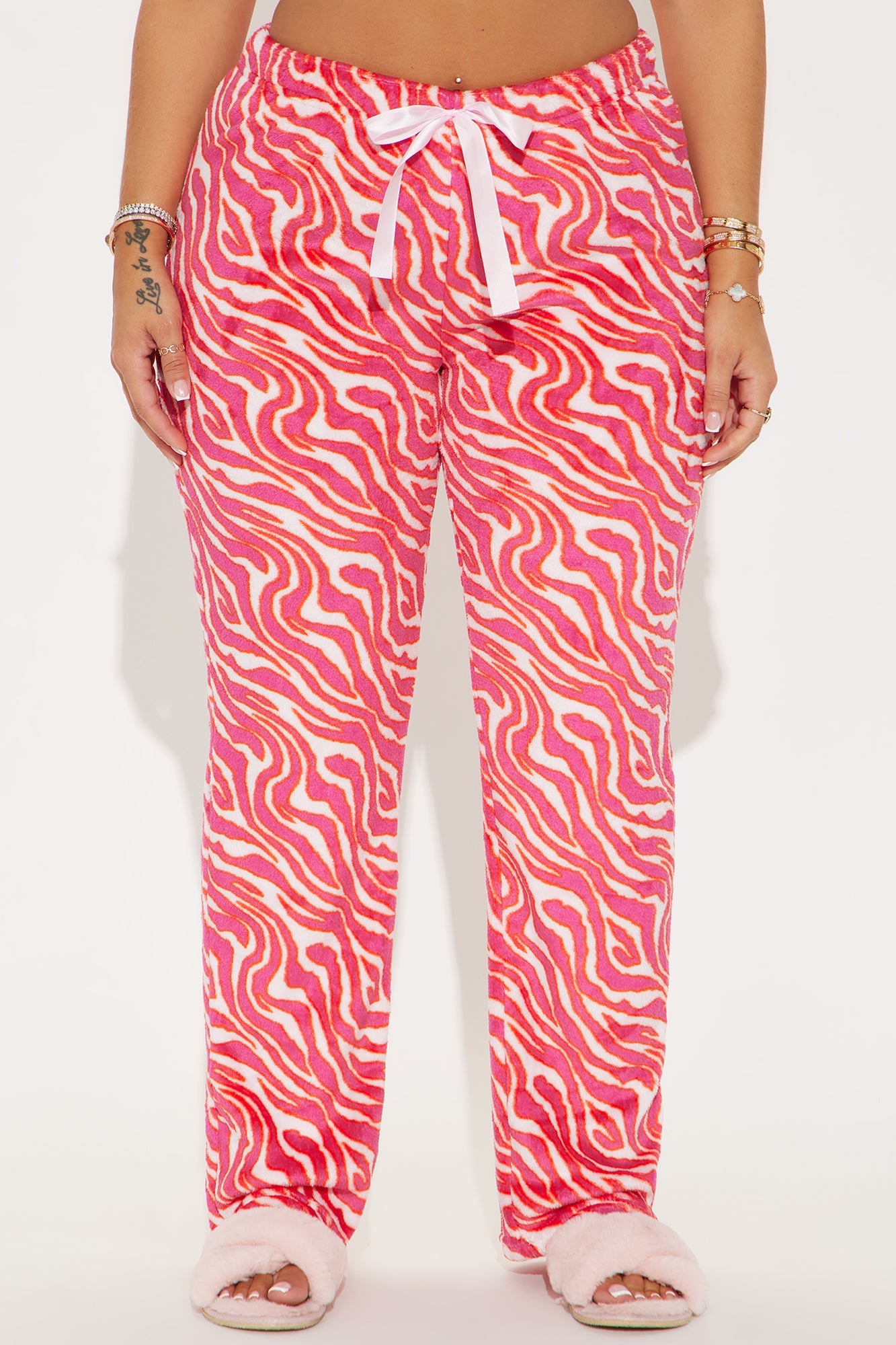 Getting Wild Plush PJ Pant - Hot Pink/combo