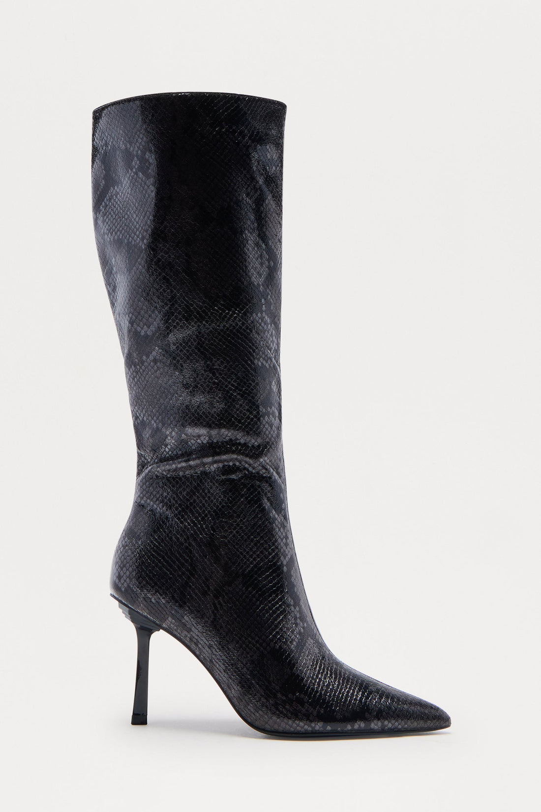 Fuse Stiletto Knee High Boots - Black