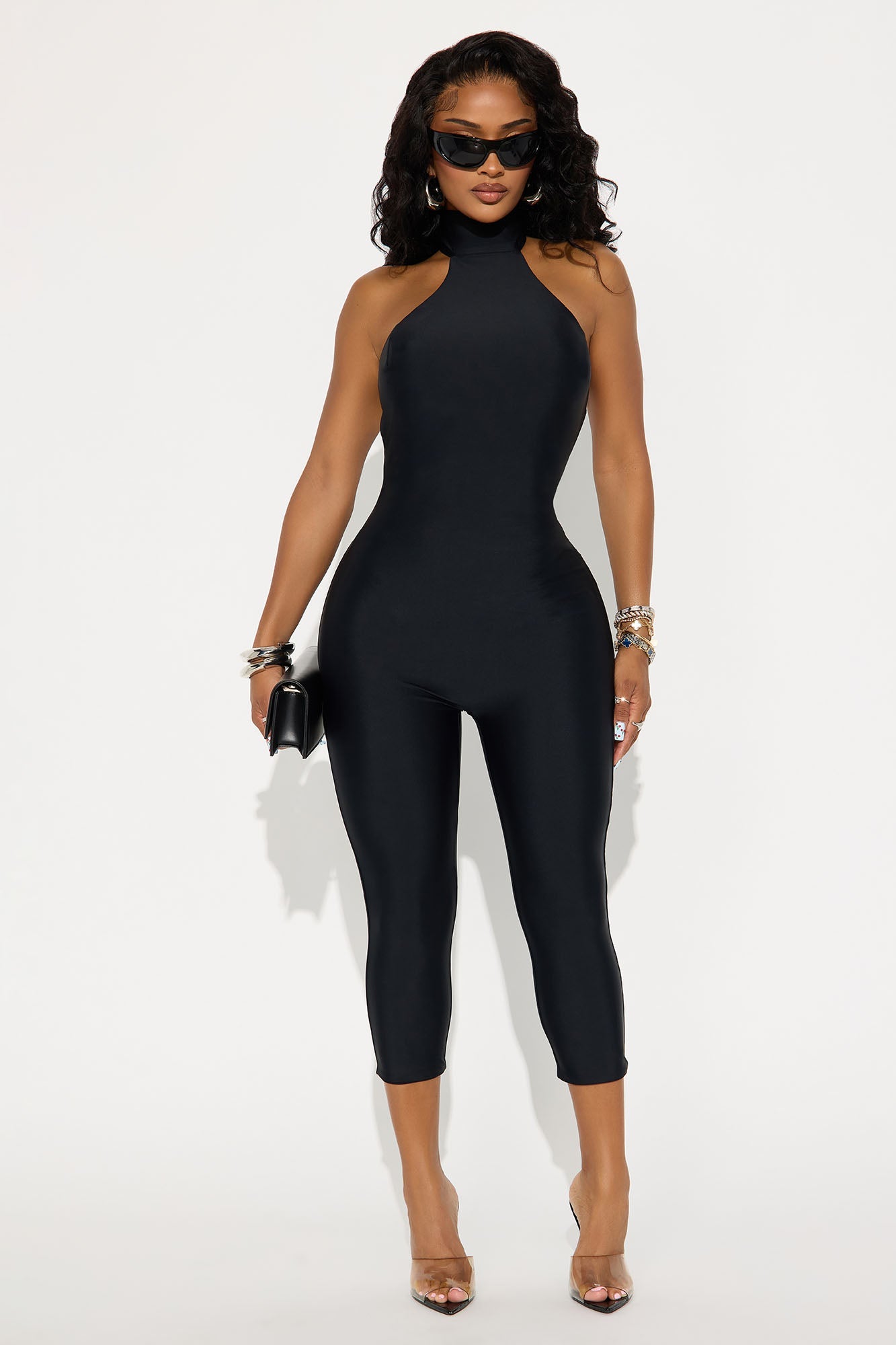 Veda Form Double Lined Jumpsuit - Black