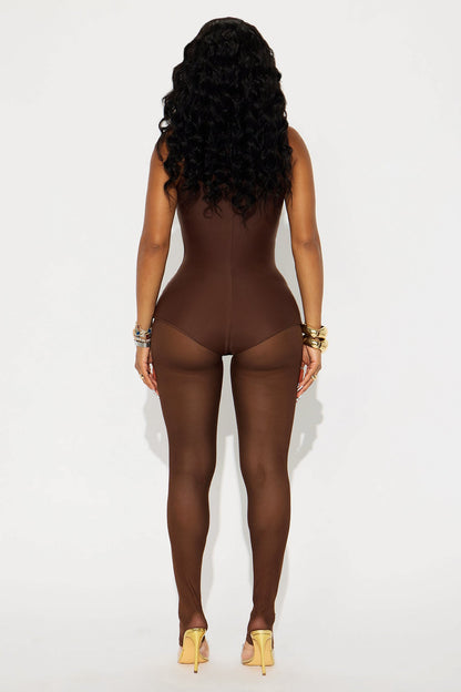 Leona Form Double Lined 2 Piece Set - Chocolate