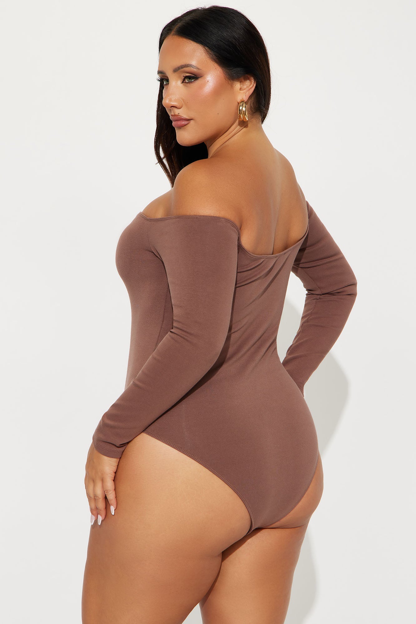 Kelly Off Shoulder Bodysuit - Mocha
