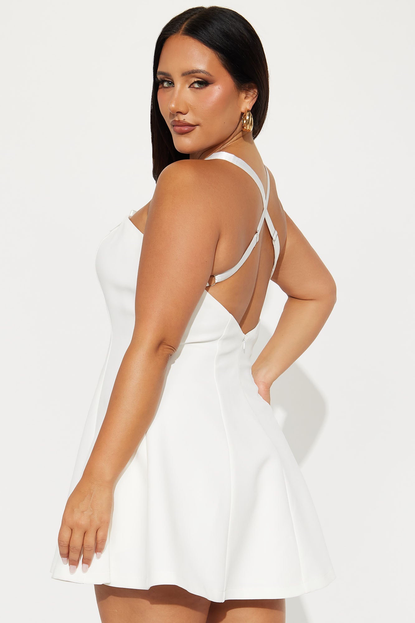Monroe Bow Mini Dress - White