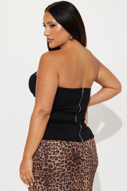 Dolly Strapless Corset Top - Black