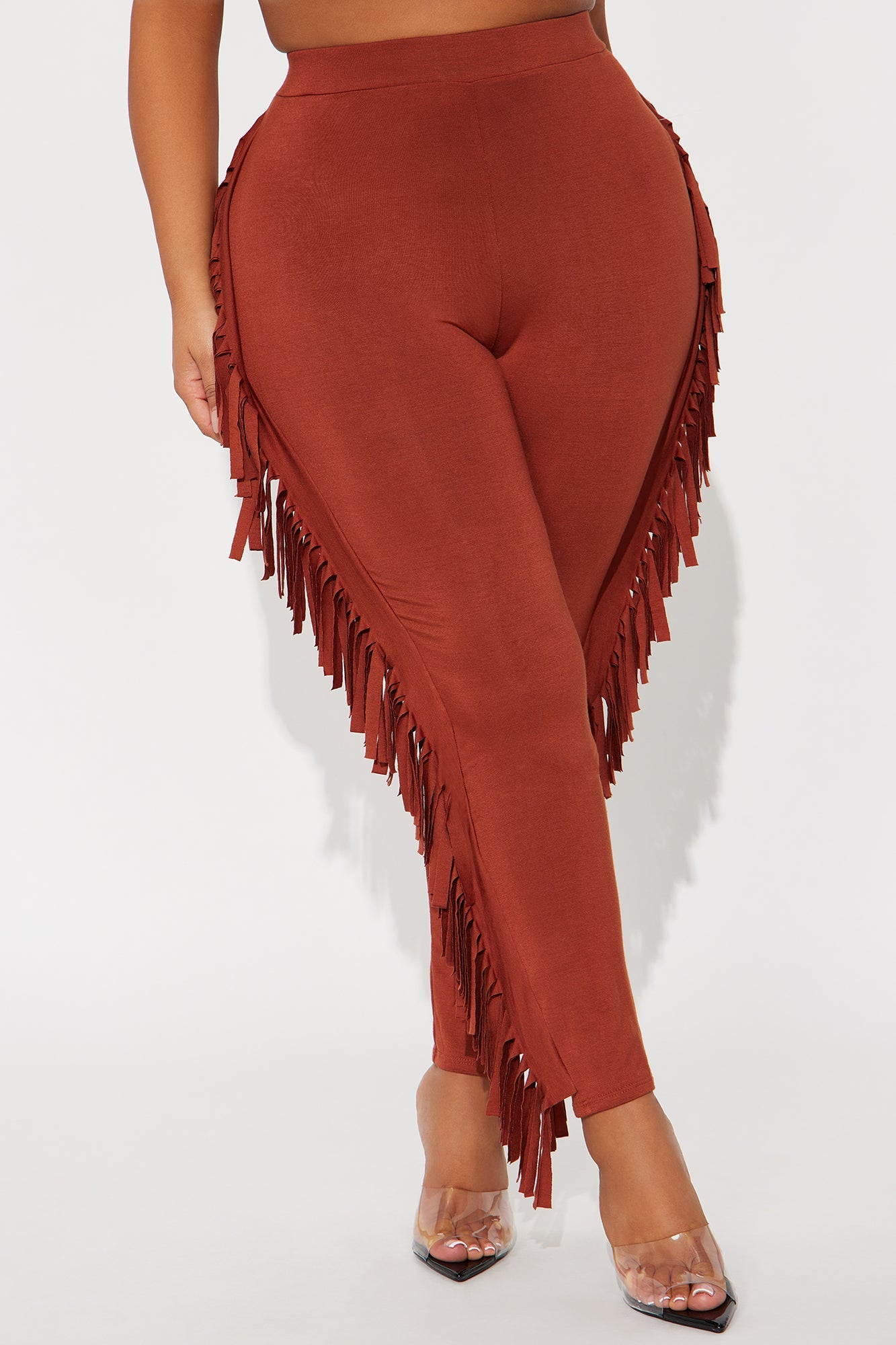 Shake It Like a Fringe Shaker Legging - Rust