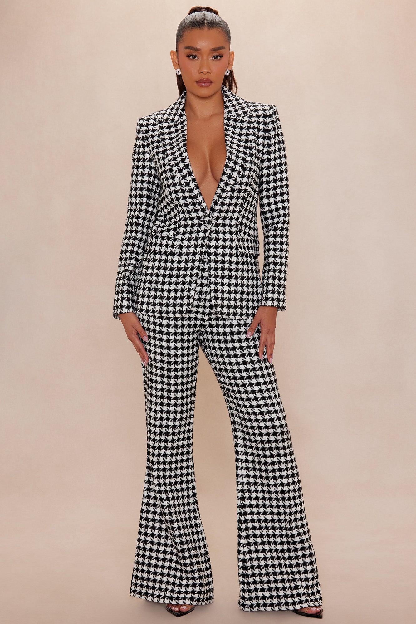 Calista Tweed Blazer - Black/White