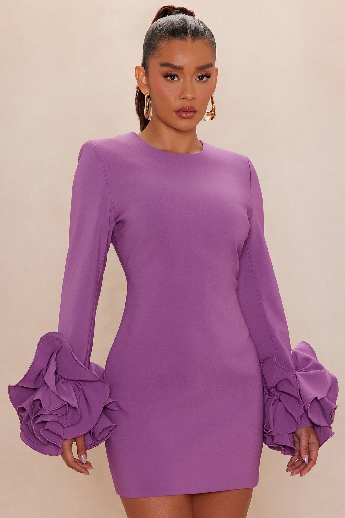 Amora Long Sleeve Mini Dress - Plum