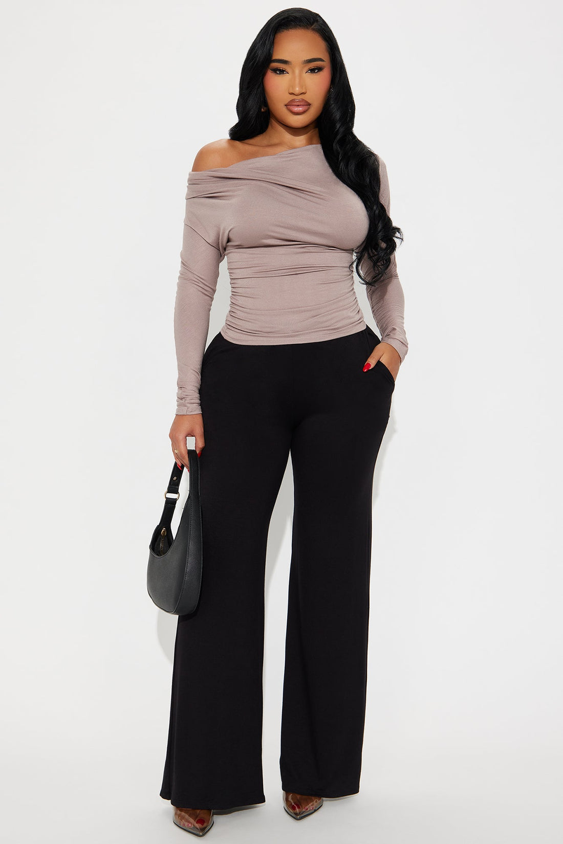 Samaria Easy Jersey Wide Leg Pant 32 - Black