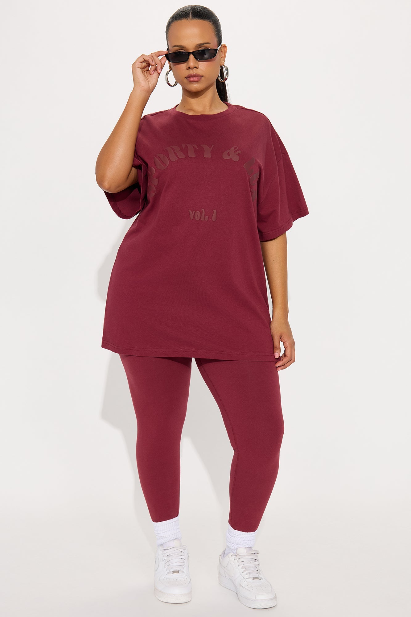 Sporty &amp; Lux Legging Set - Burgundy
