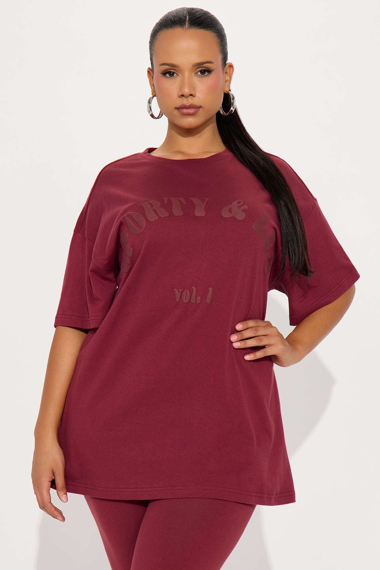 Sporty &amp; Lux Legging Set - Burgundy