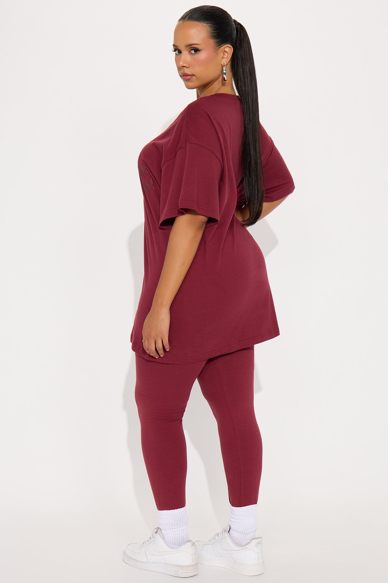 Sporty &amp; Lux Legging Set - Burgundy