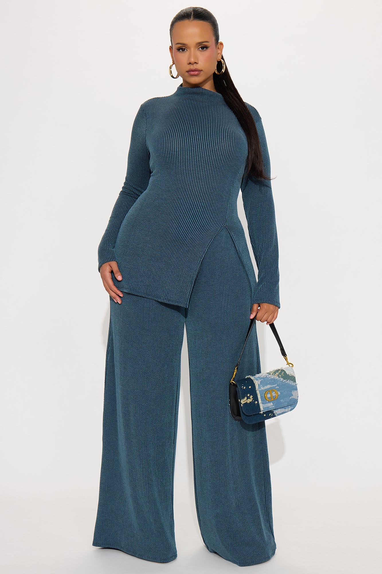 Joelle Ribbed Pant Set - Hunter
