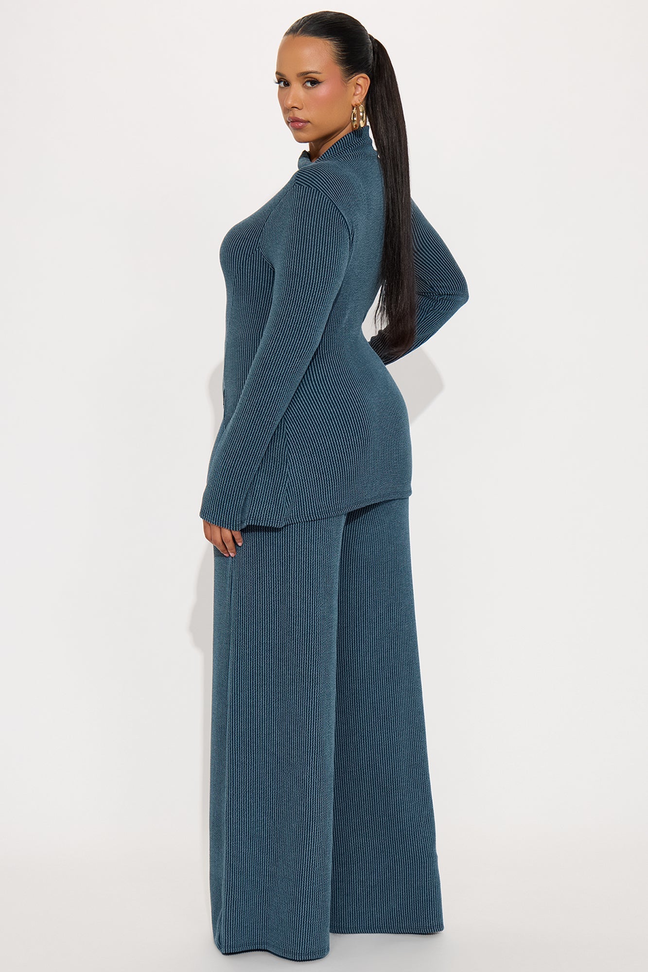 Joelle Ribbed Pant Set - Hunter