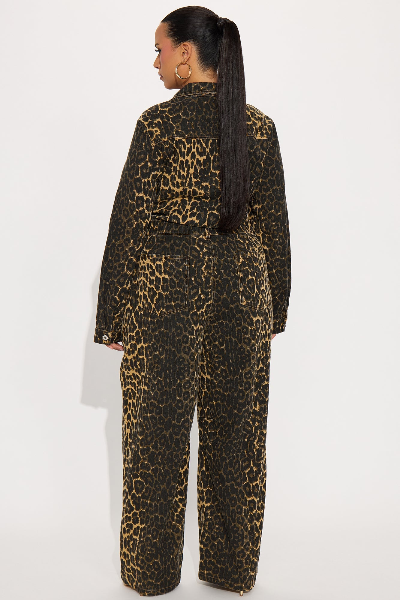 Thrill Seeker Barrel Leg Jumpsuit - Leopard