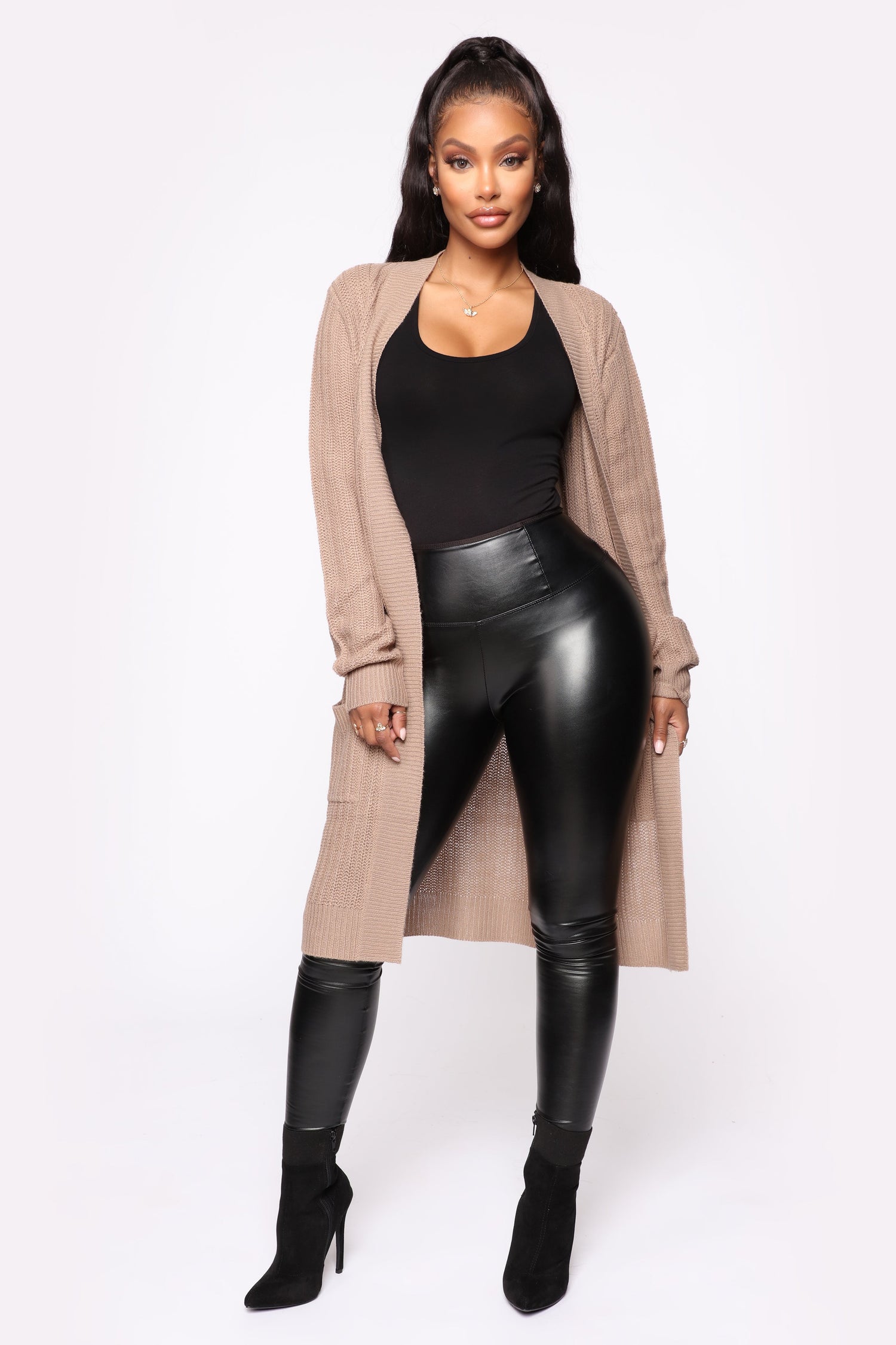 Throw It On Ribbed Cardigan - Khaki