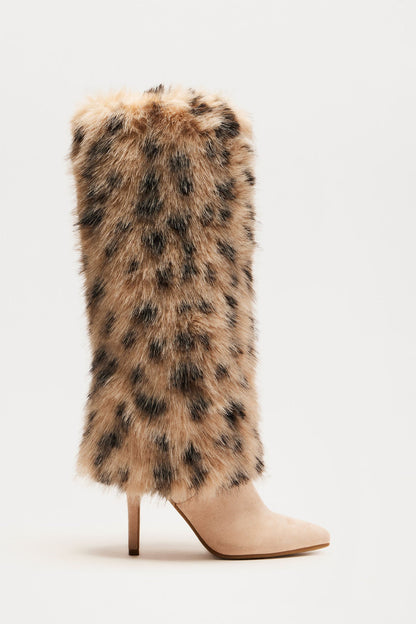 Go All Out Knee High Boots - Leopard