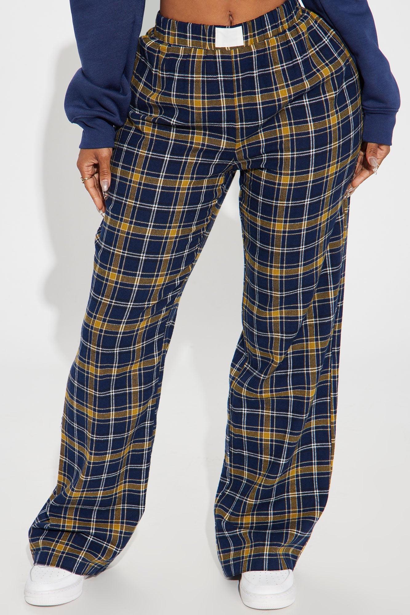 Feeling Casual Plaid Boxer Pant - Navy/combo