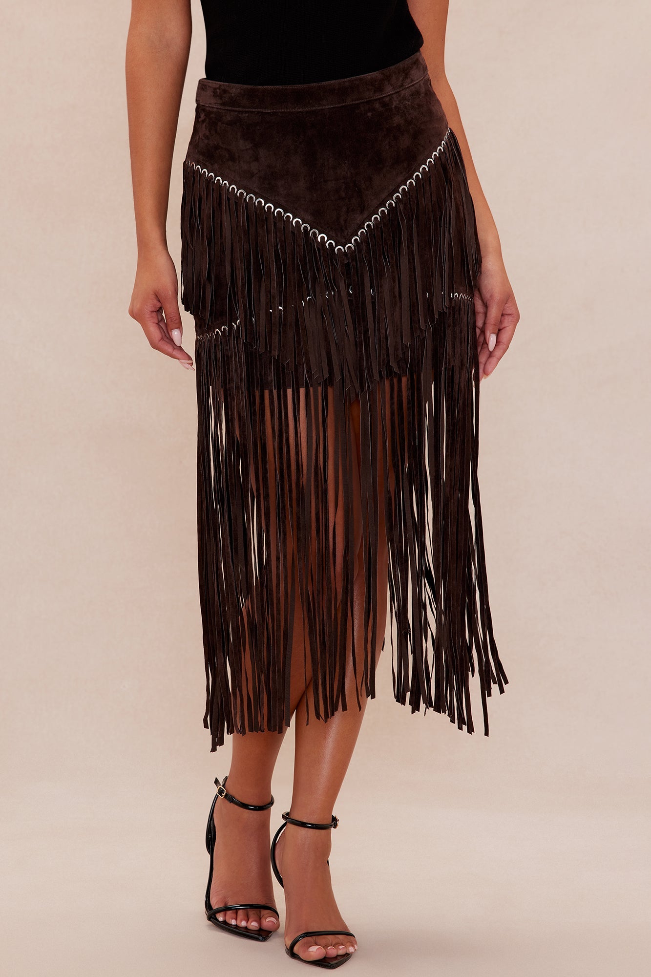 Suede Nashville Mini Skirt - Brown