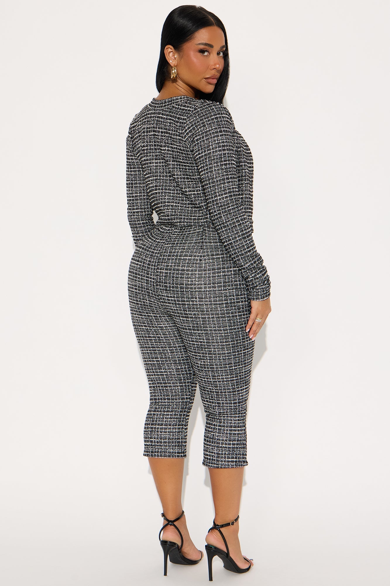 Aurora Tweed Capri Set - Black