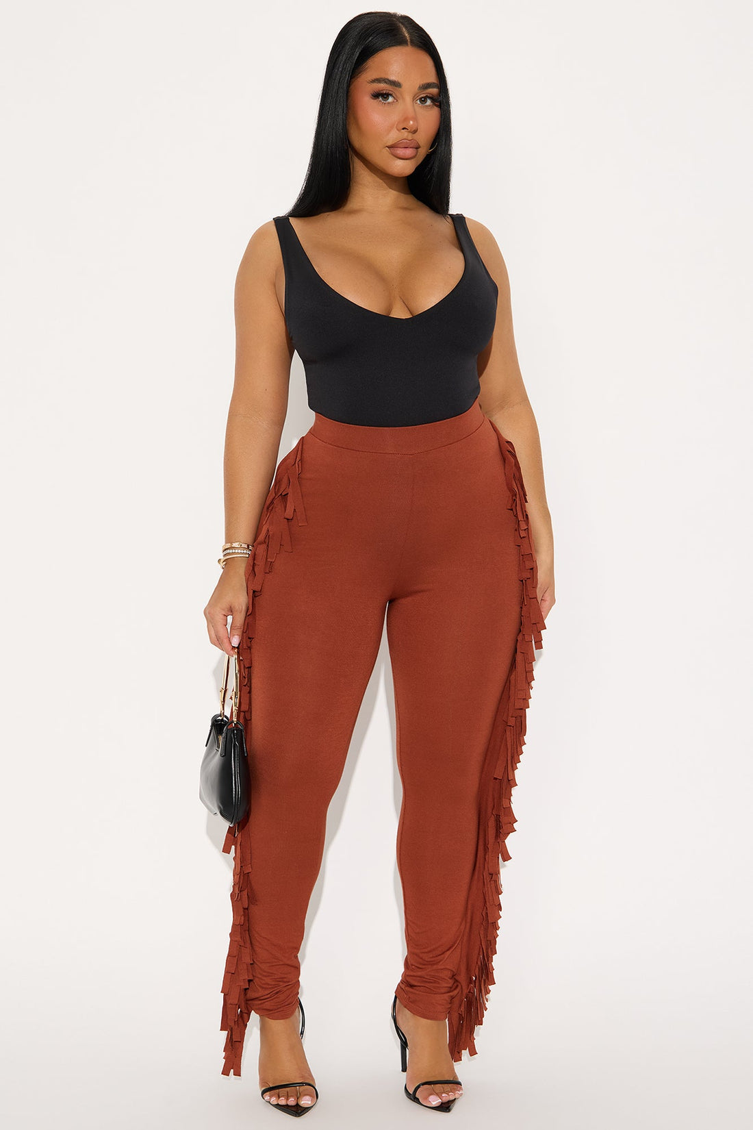 Shake It Like a Fringe Shaker Legging - Rust