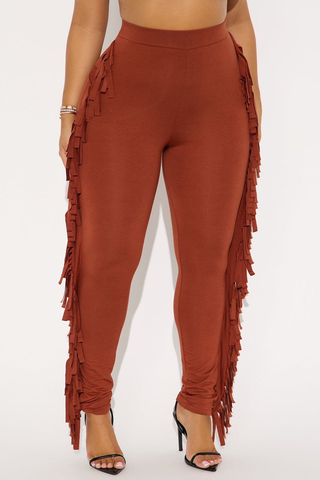 Shake It Like a Fringe Shaker Legging - Rust