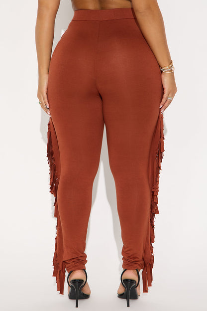 Shake It Like a Fringe Shaker Legging - Rust