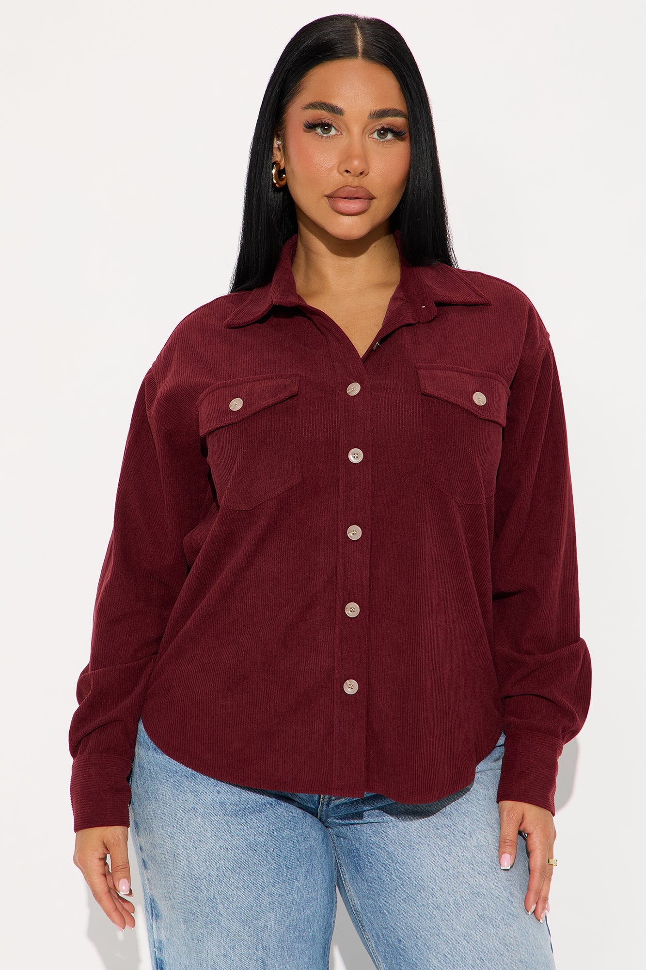 Fair Trade Corduroy Shirt - Burgundy