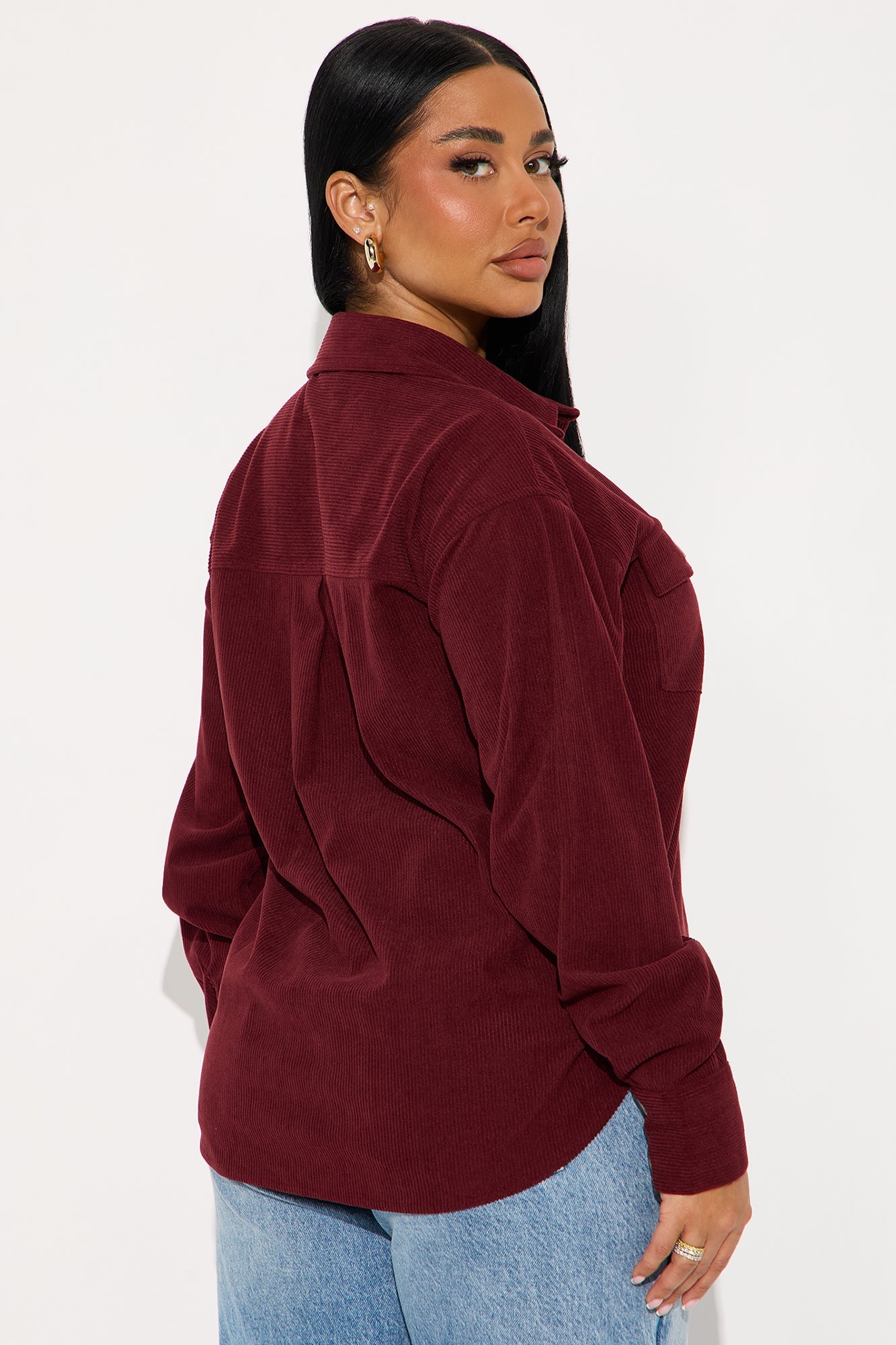 Fair Trade Corduroy Shirt - Burgundy