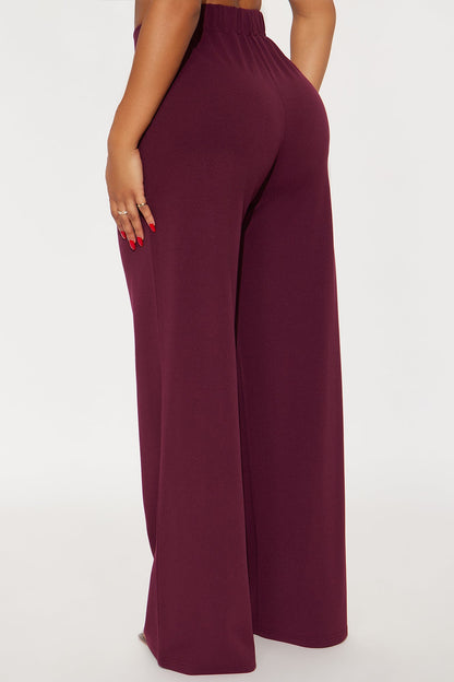 What Matters Most Wide Leg Trouser - Burgundy