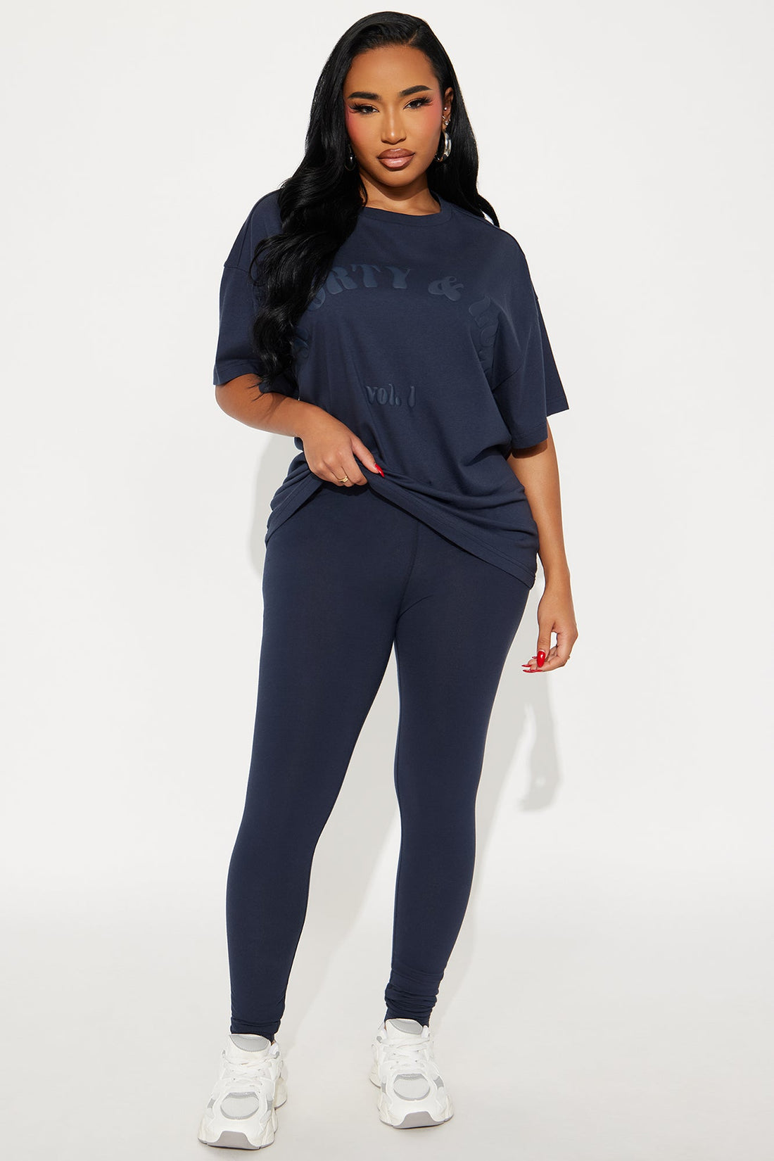 Sporty &amp; Lux Legging Set - Navy