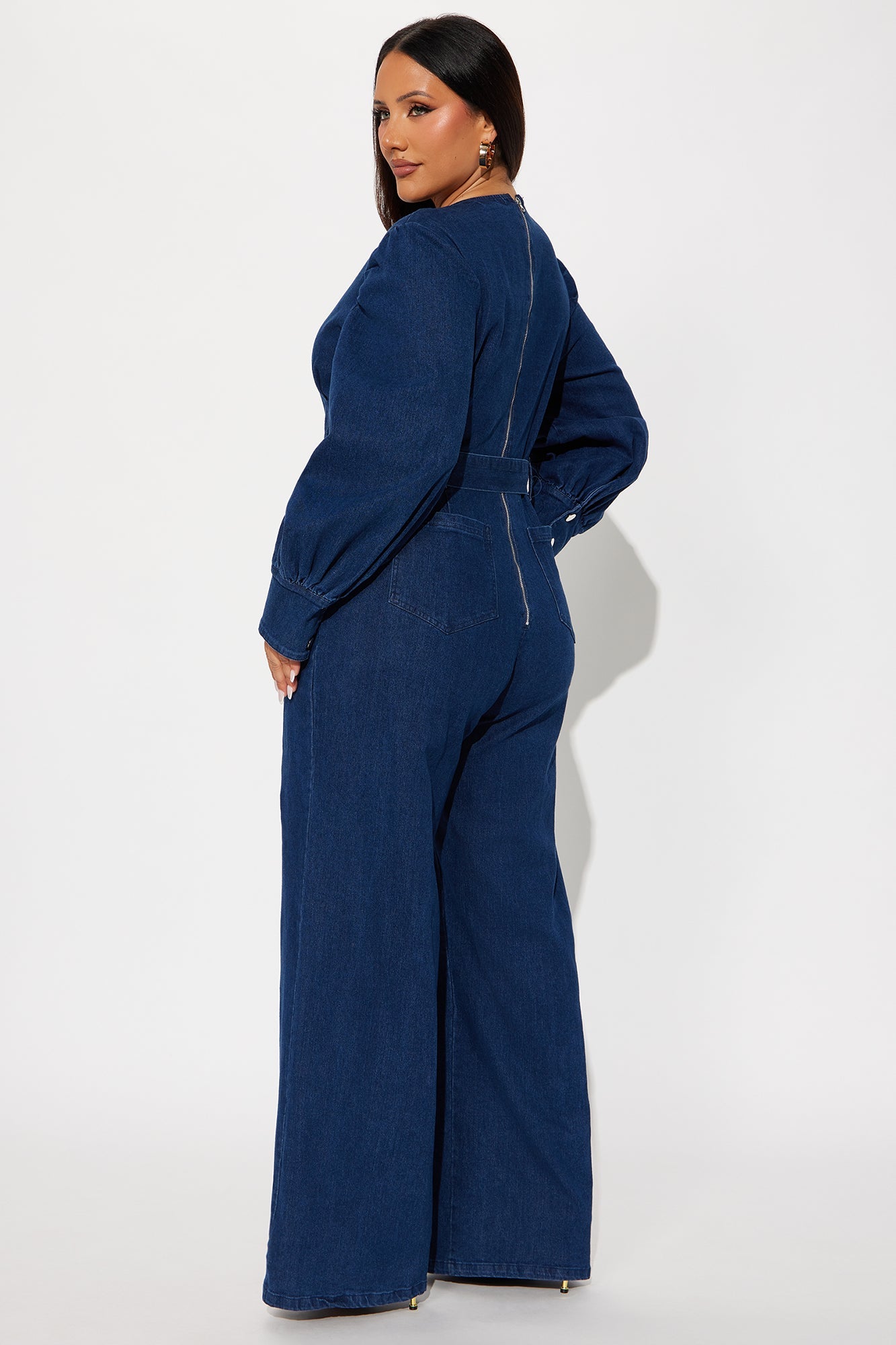 Melora Denim Wide Leg Jumpsuit - Dark Denim