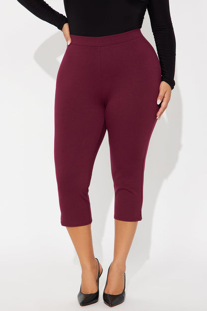 All My Potentials Capri Legging - Burgundy