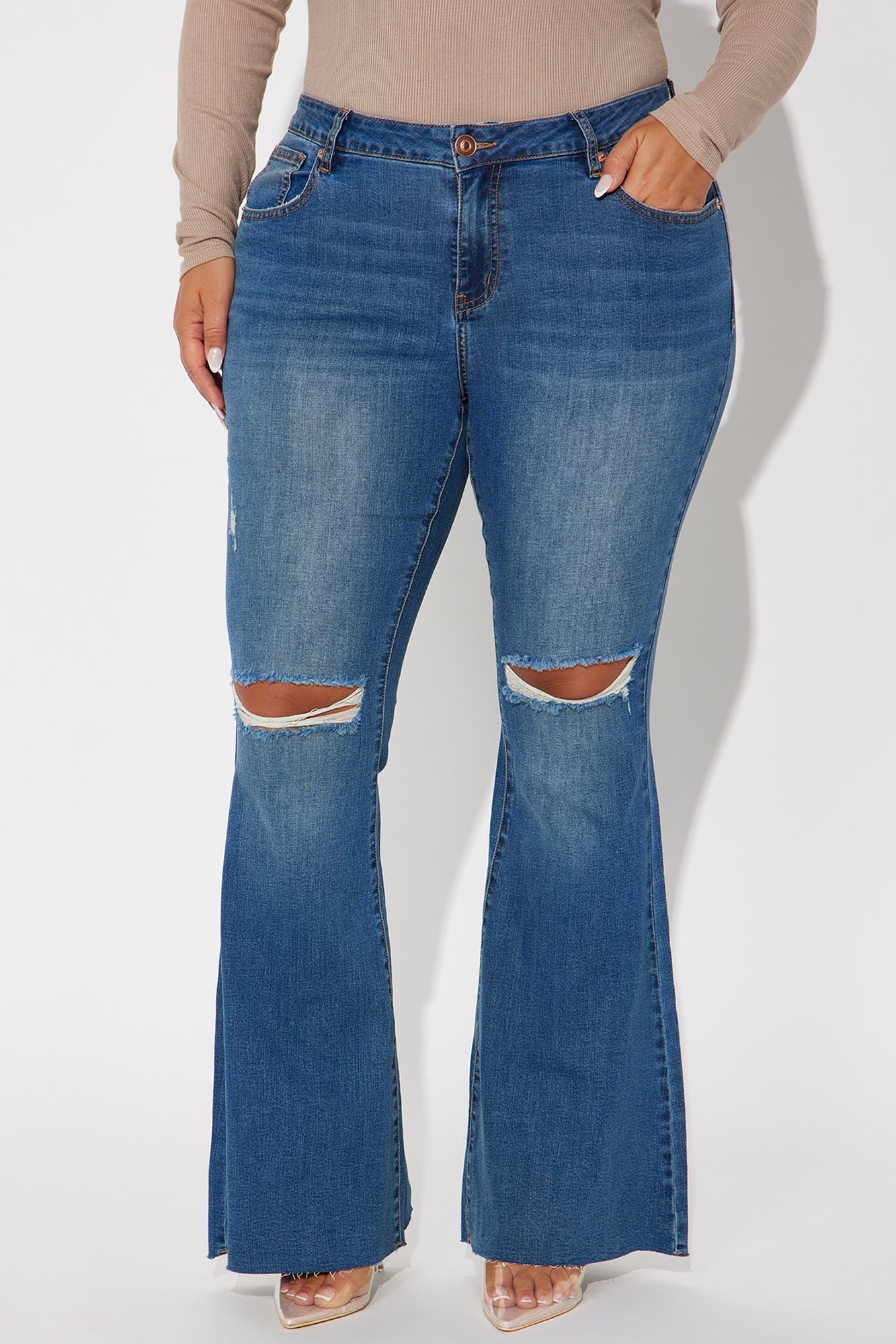 Best Stretch Low Rise Bell Bottom Jean - Dark Wash