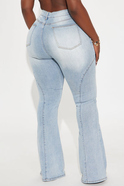Raleigh Mid Rise Flare Jeans - Light Wash