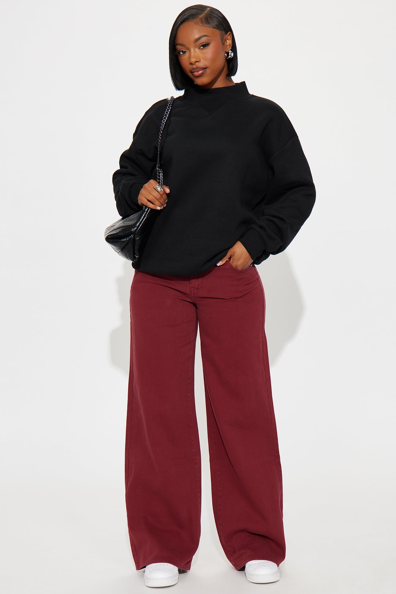 The Classic Mock Neck Sweatshirt - Black
