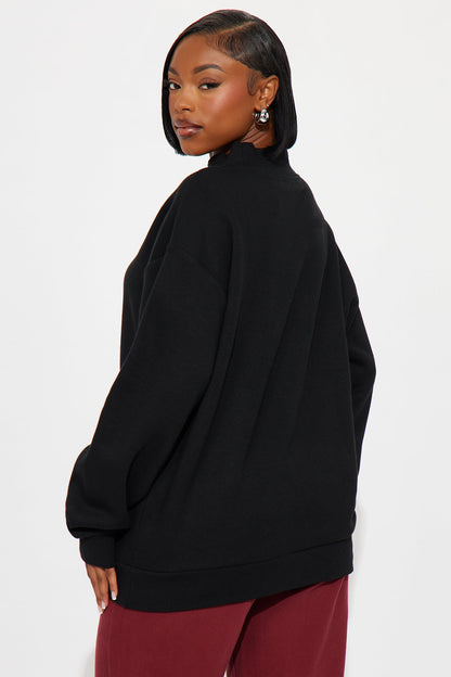 The Classic Mock Neck Sweatshirt - Black