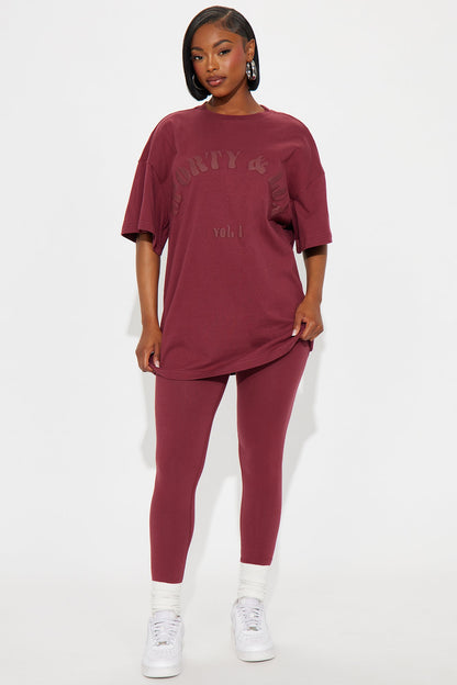 Sporty &amp; Lux Legging Set - Burgundy