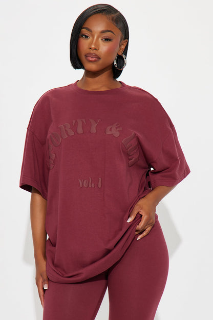 Sporty &amp; Lux Legging Set - Burgundy