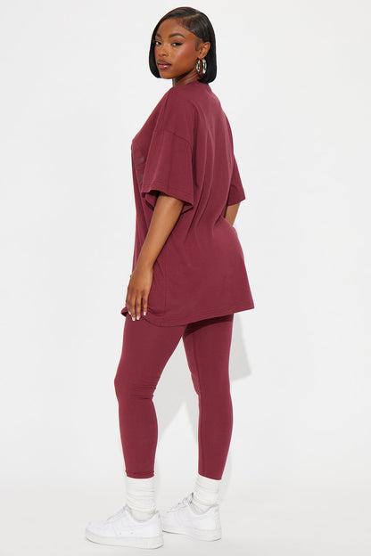 Sporty &amp; Lux Legging Set - Burgundy