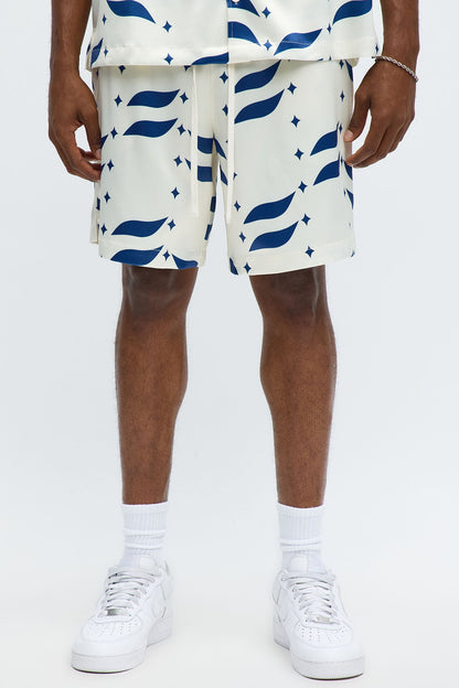 Relaxed Star Panel Short - Cream/combo