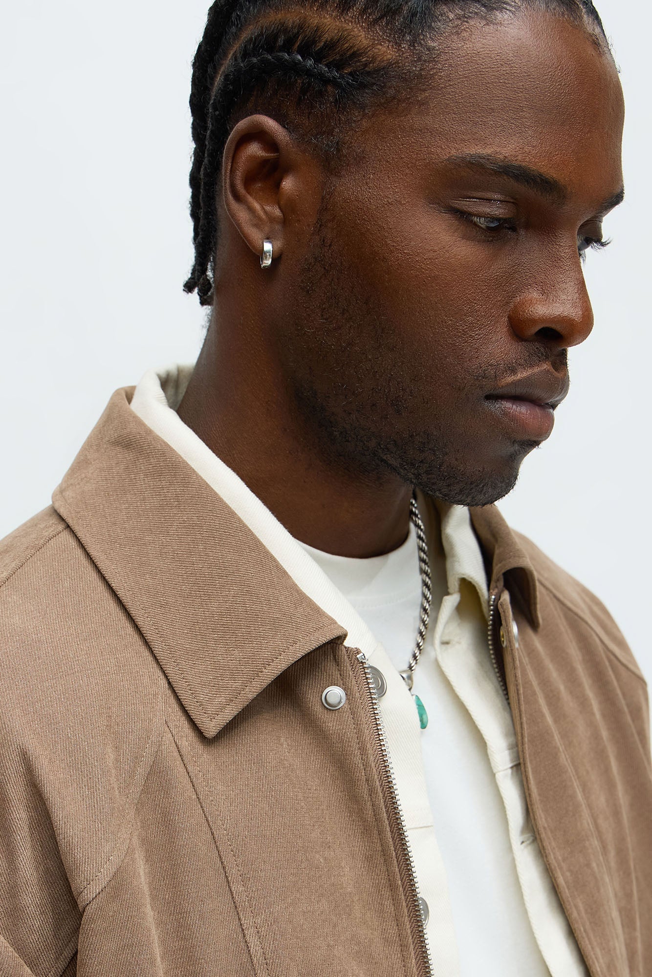 Side Street Paneled Bomber Jacket - Brown