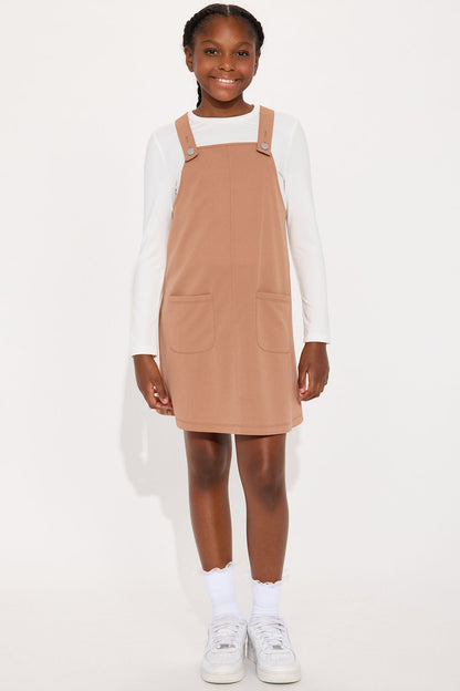 Mini Courtney Long Sleeve 2Fer Dress - Mocha/combo