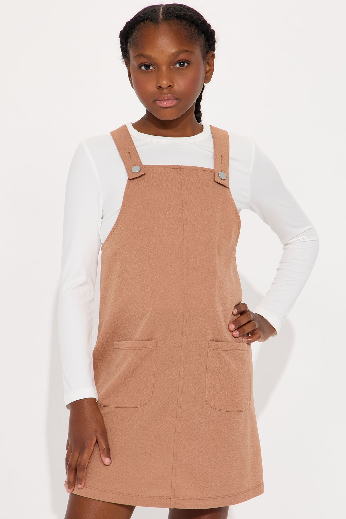 Mini Courtney Long Sleeve 2Fer Dress - Mocha/combo