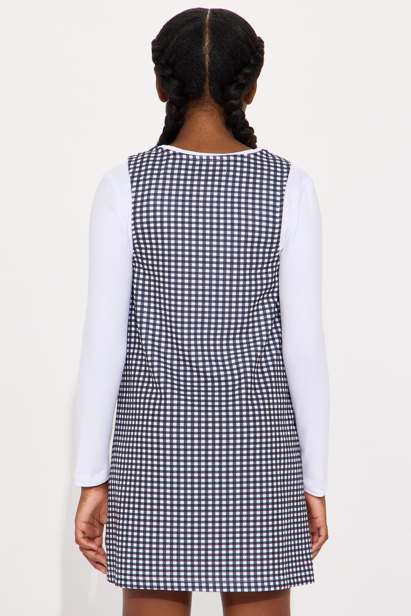 Mini Casey Long Sleeve 2Fer Dress - Black/White