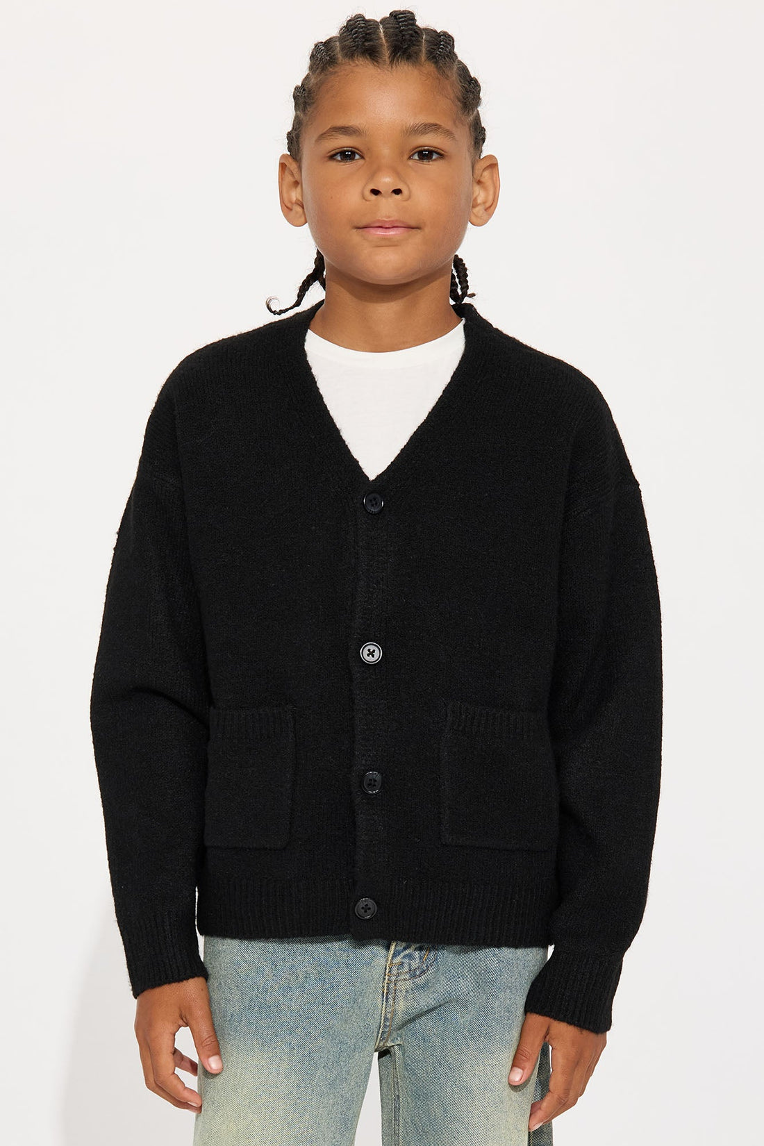 Mini Cropped Harbor Ash Cardigan - Black