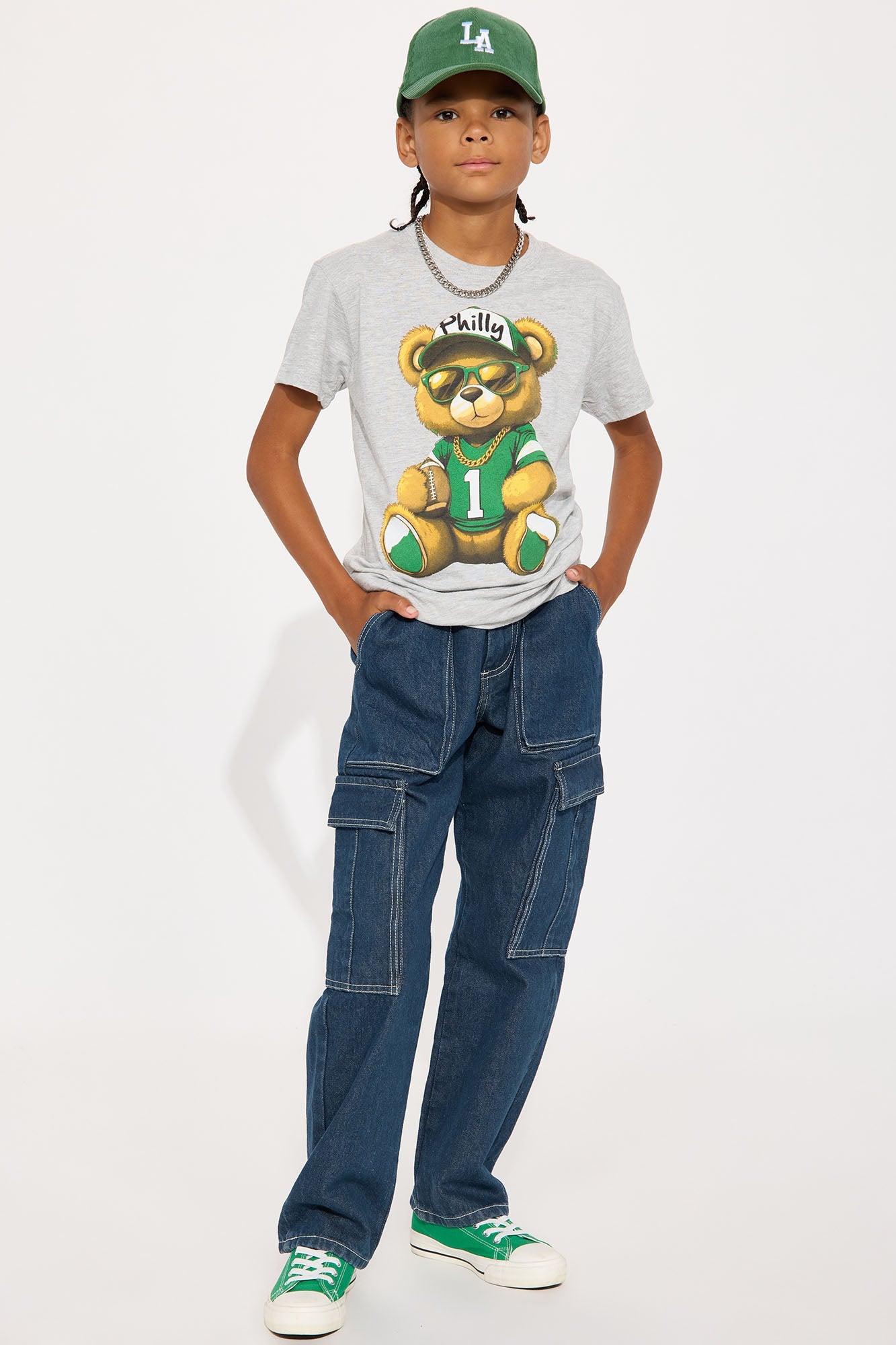 Mini Philadelphia Bear Short Sleeve Tee - Heather Grey