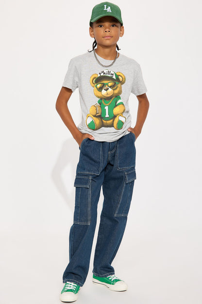 Mini Philadelphia Bear Short Sleeve Tee - Heather Grey