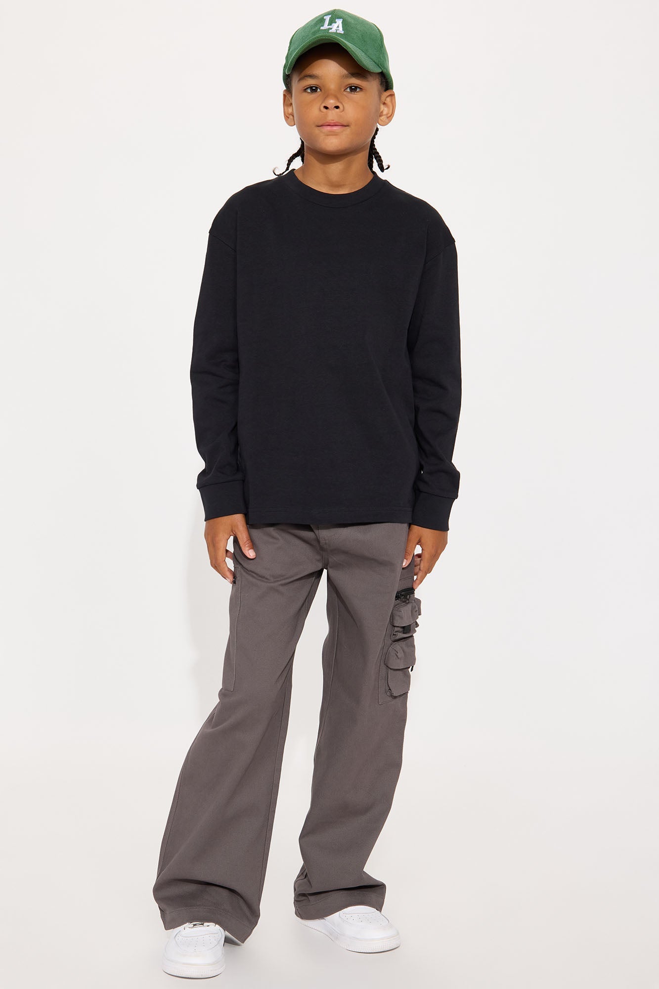 Mini Oversized Heavyweight Long Sleeve Tee - Black
