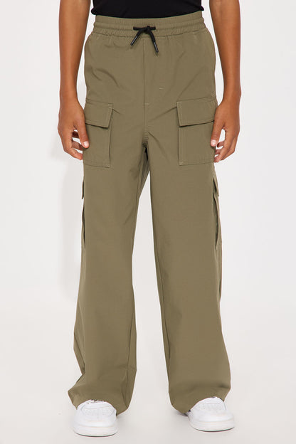 Mini Straight Many Phases Cargo Pants - Olive