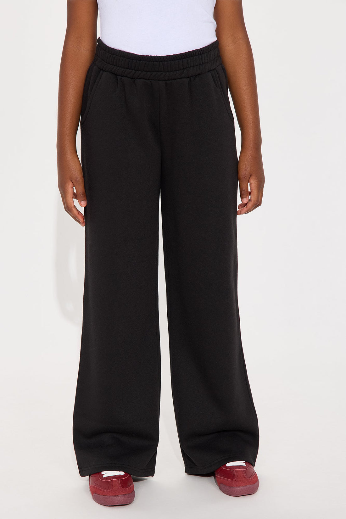 Mini Stole Your Bestie Wide Leg Sweatpants - Black