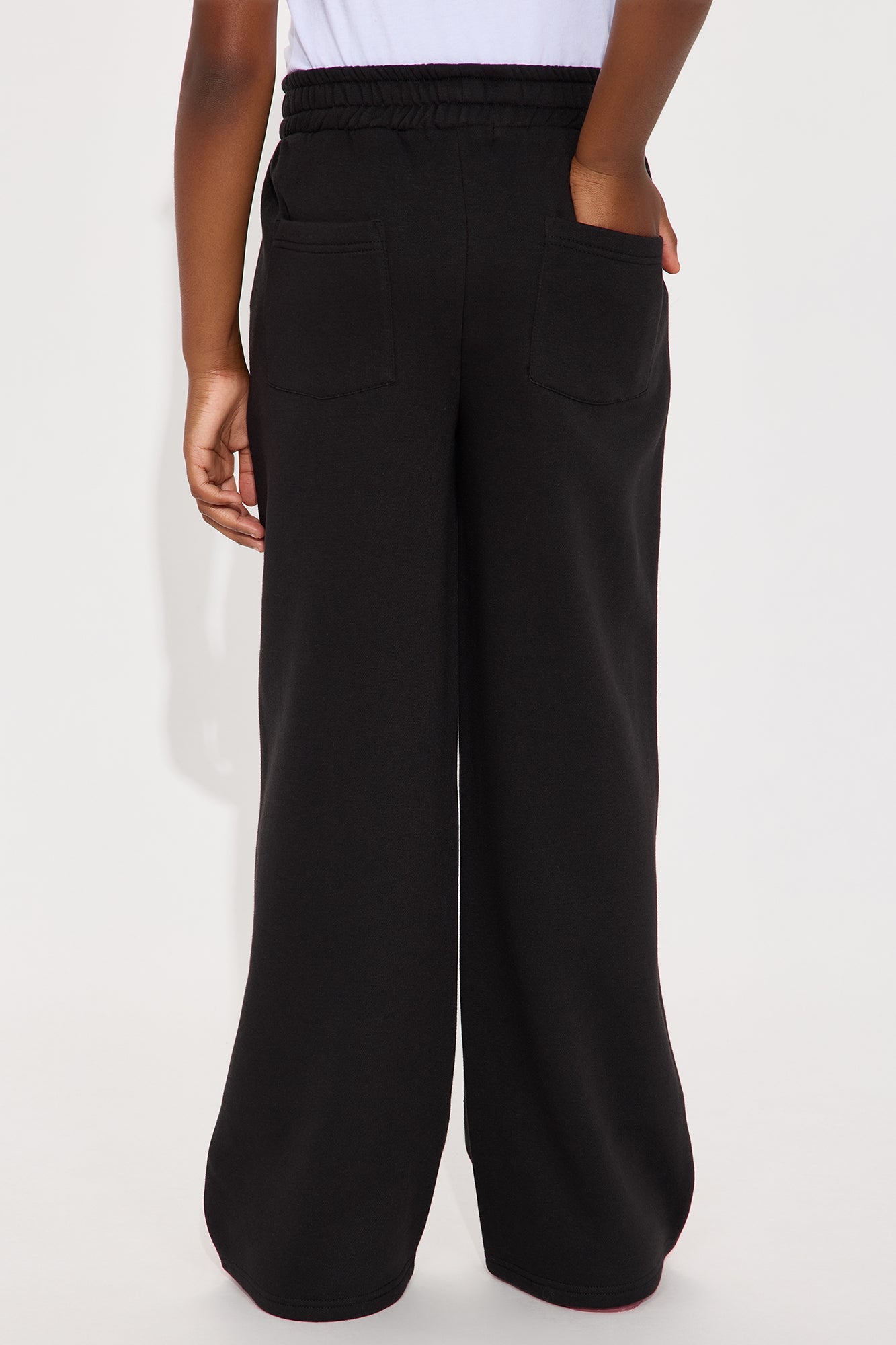 Mini Stole Your Bestie Wide Leg Sweatpants - Black